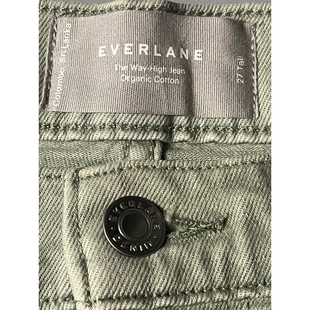 Everlane The Way-High Jean Sage Green Organic Cotton Straight Leg Womens 27 Tall - Picture 4 of 10